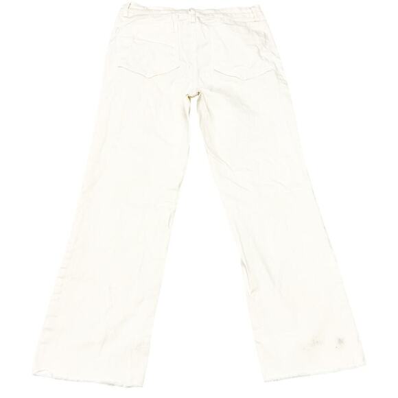 OAT NY White Cream Straight Leg Raw Hem Deniz Zip Fly Jeans Size 10 / 30 - Picture 3 of 7